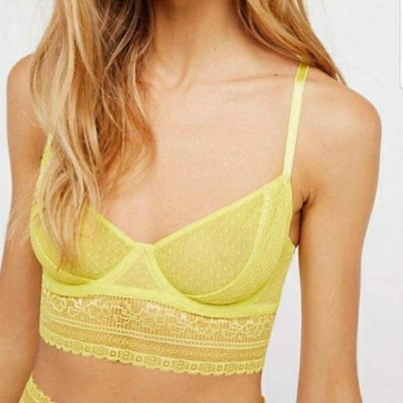 Free People Other - Free People Get Off My Cloud Longline Sheer Bra
